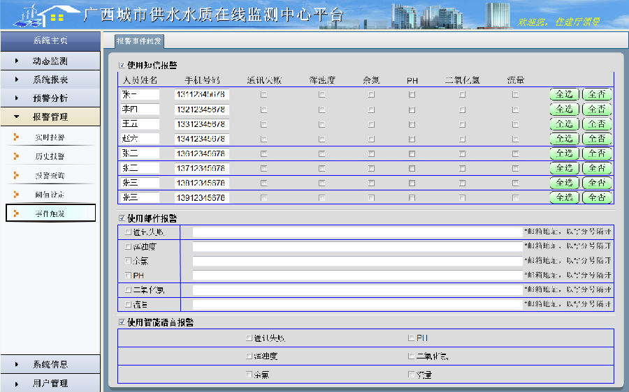  报警事件触发 